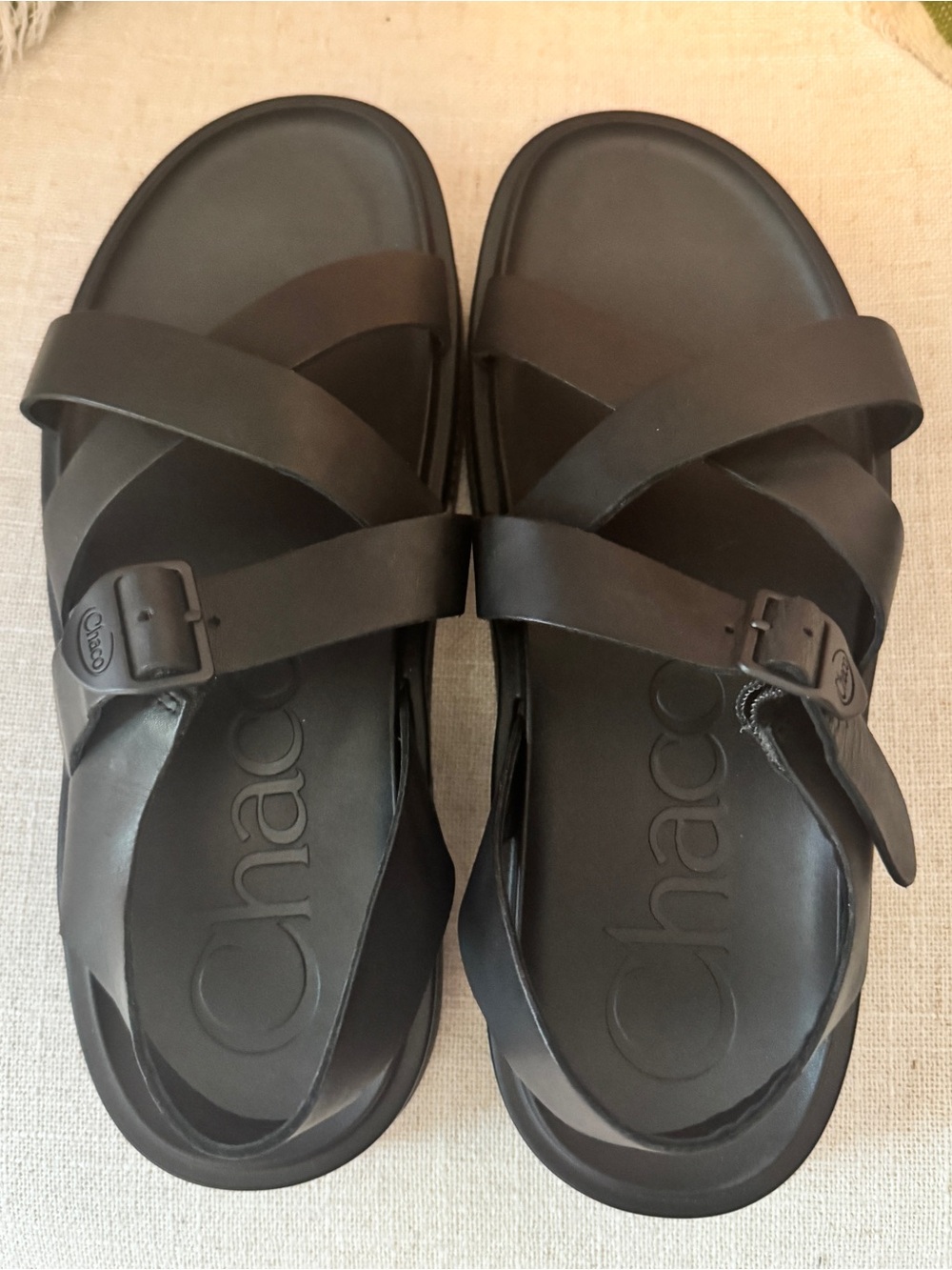 Chaco Black Cross-Strap Sandals